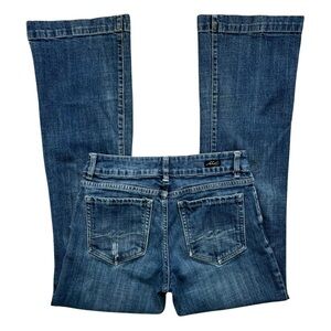 CC Cowgirl Couture Jeans Womens Size 28 Wide Leg Low Rise Stretch Western